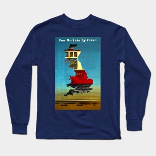 Vintage Travel Poster - See Britain by Rail Long Sleeve T-Shirt